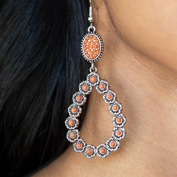 paparazzi Jewelry - Farmhouse Fashion Show - Orange Earrings